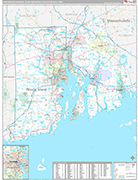 Providence-Warwick Metro Area Wall Map Premium Style